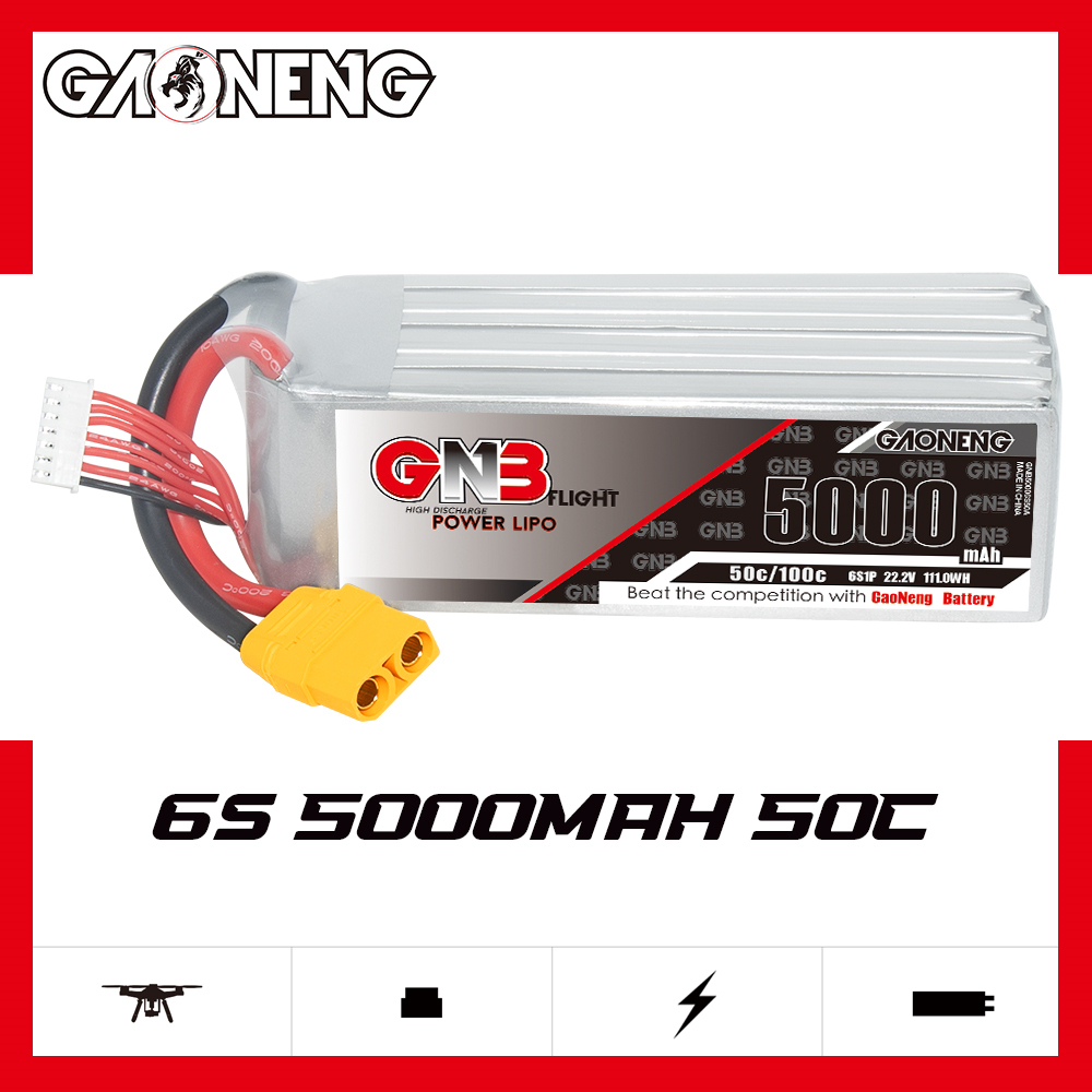 GAONENG GNB 6S 22.2V 5000mAh 50C LiPo Battery XT90