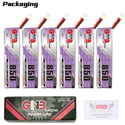 GAONENG GNB LiHV 1S 3.8V 850mAh 60C PH2.0 Cabled LiPo Battery Long Range