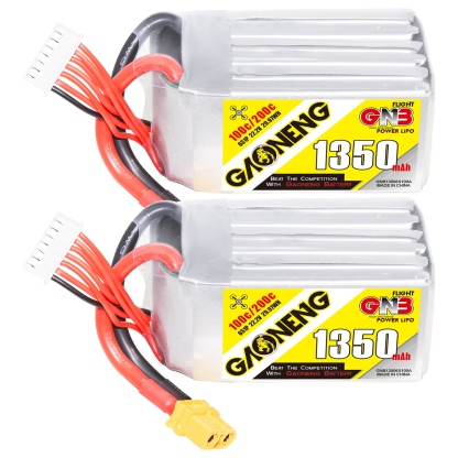 2PCS - GAONENG GNB 6S 22.2V 1350mAh 100C XT60 LiPo Battery