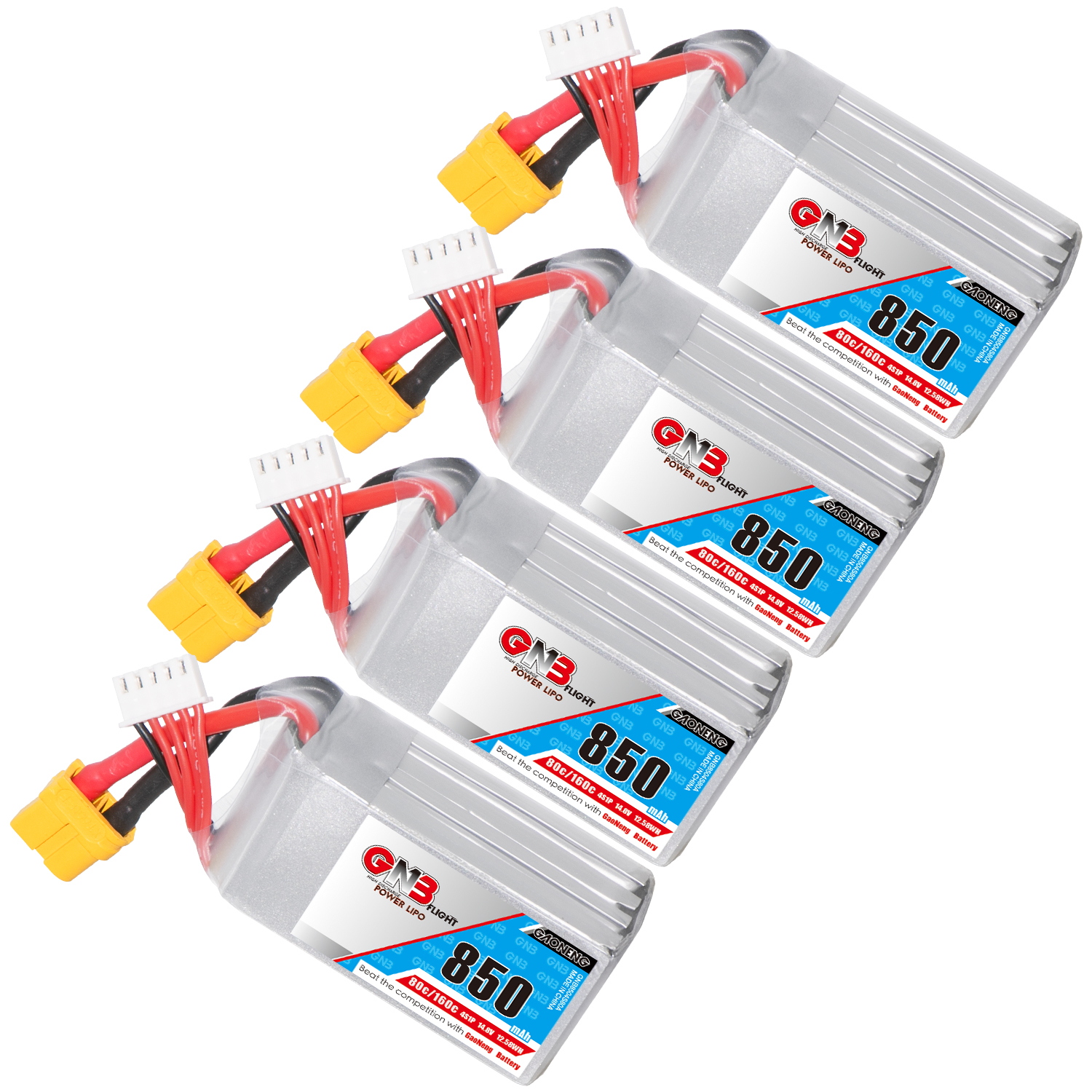 GAONENG GNB 4S 14.8V 850mAh 80C XT60 LiPo Battery