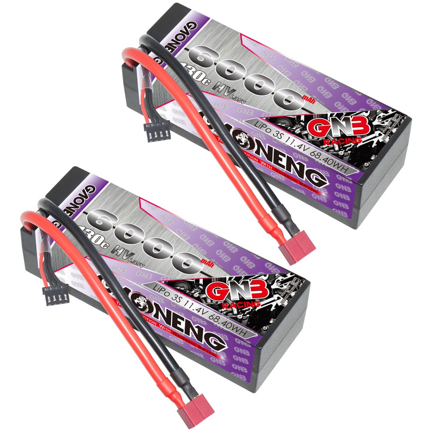 GAONENG GNB LiHV 3S 11.4V 6000mAh 130C Cabled Hard Case LiPo Battery T-PLUG