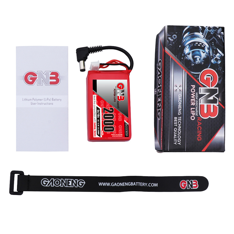 2PCS - GAONENG GNB 3S 11.1V 2000mAh 50C LiPo Battery DC5.5