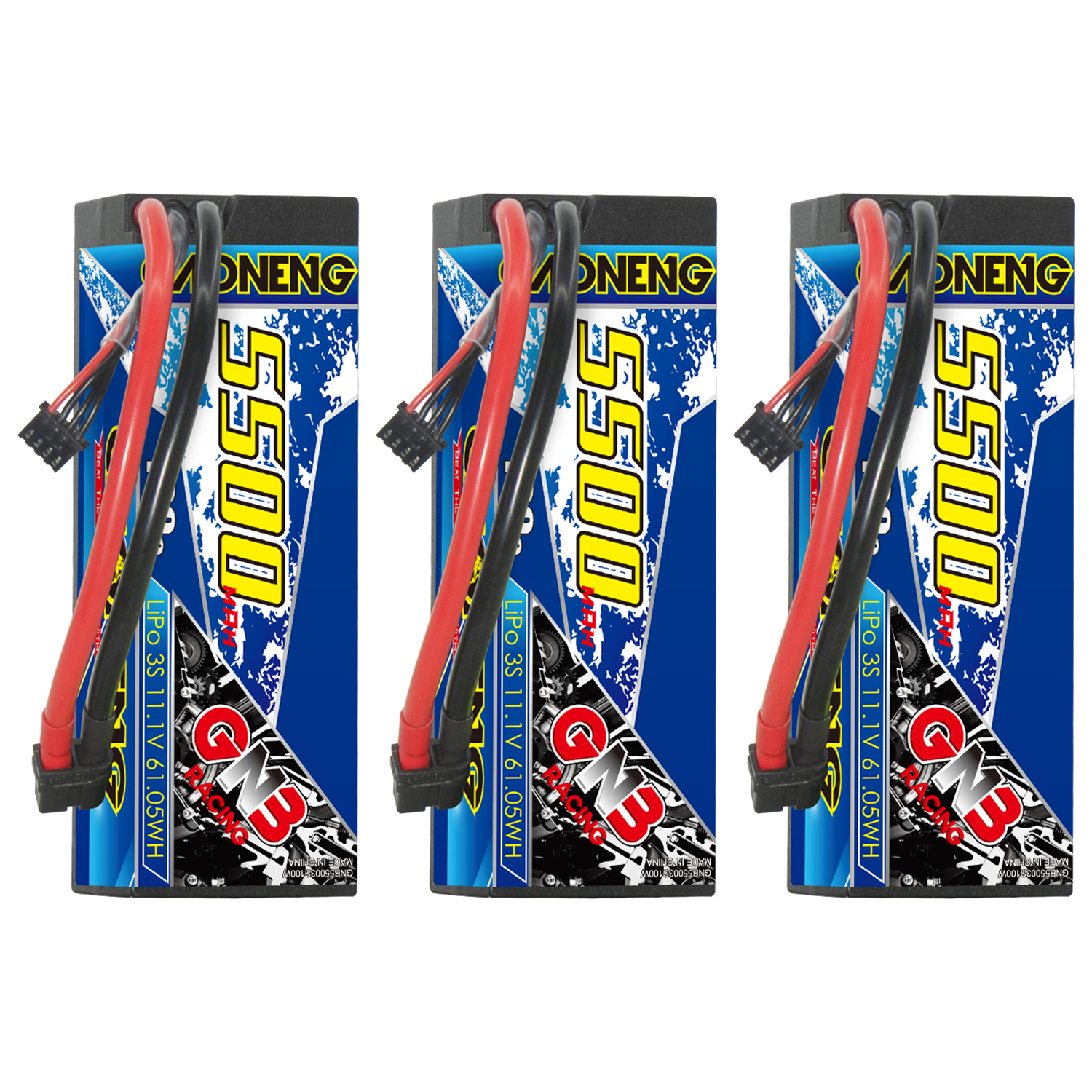 GAONENG GNB 3S 11.1V 5500mAh 100C Cabled Hard Case LiPo Battery XT60