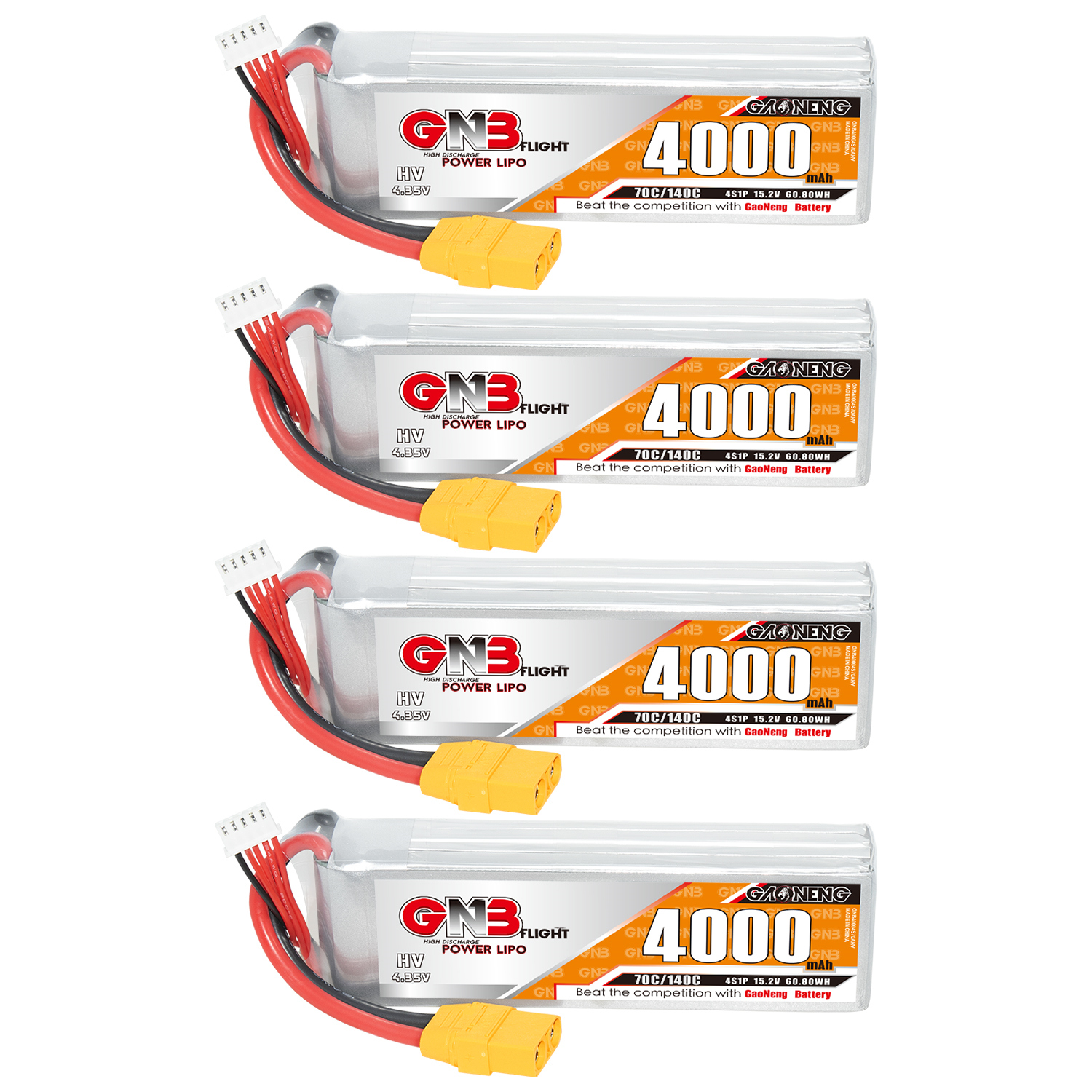 GAONENG GNB LiHV 4S 15.2V 4000mAh 70C LiPo Battery XT90