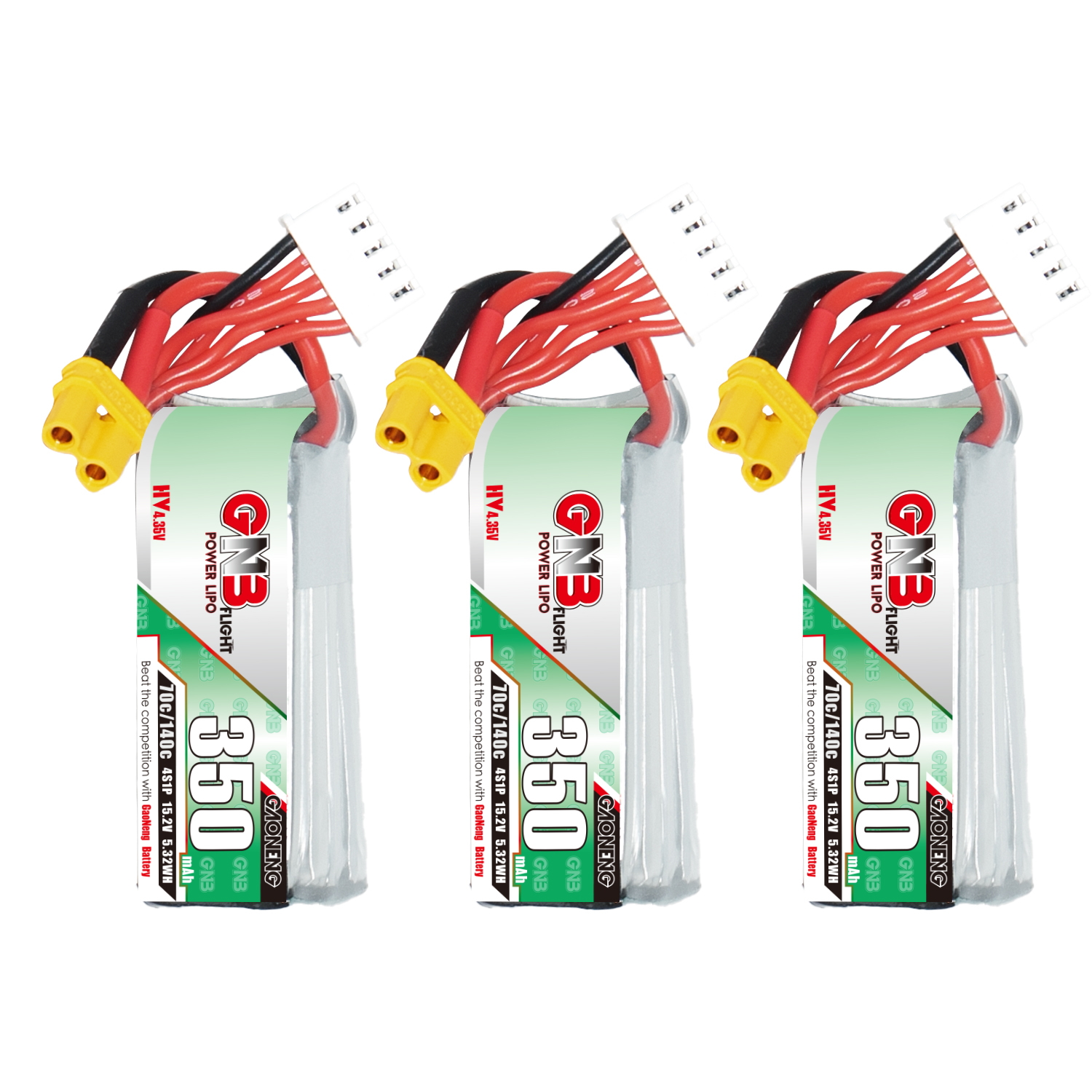 GAONENG GNB LiHV 4S 15.2V 350mAh 70C XT30 LiPo Battery