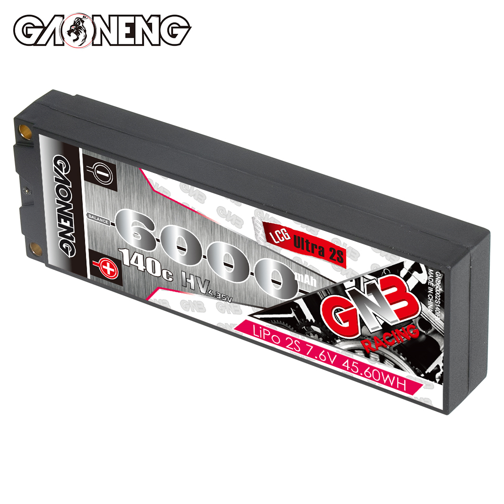 1PC - GAONENG GNB LiHV 2S 7.6V 6000mAh 140C 5mm Hard Case Ultra LCG LiPo Battery XT60