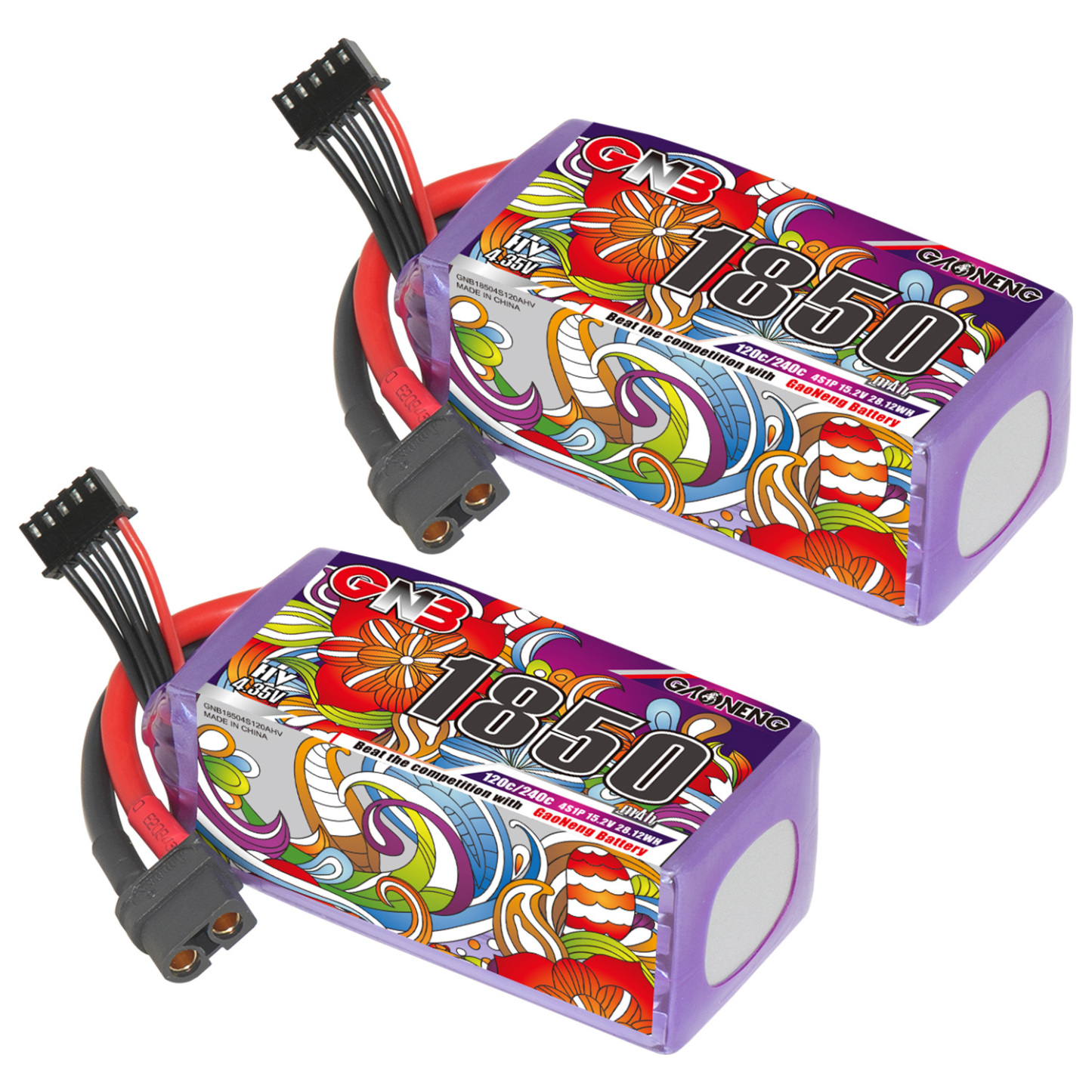 GAONENG GNB LiHV 4S 15.2V 1850mAh 120C XT60 LiPo Battery LongRange