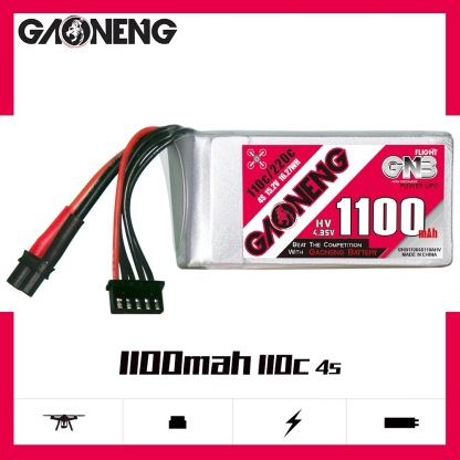 2PCS - GAONENG GNB LiHV 4S 15.2V 1100mAh 110C XT30 LiPo Battery