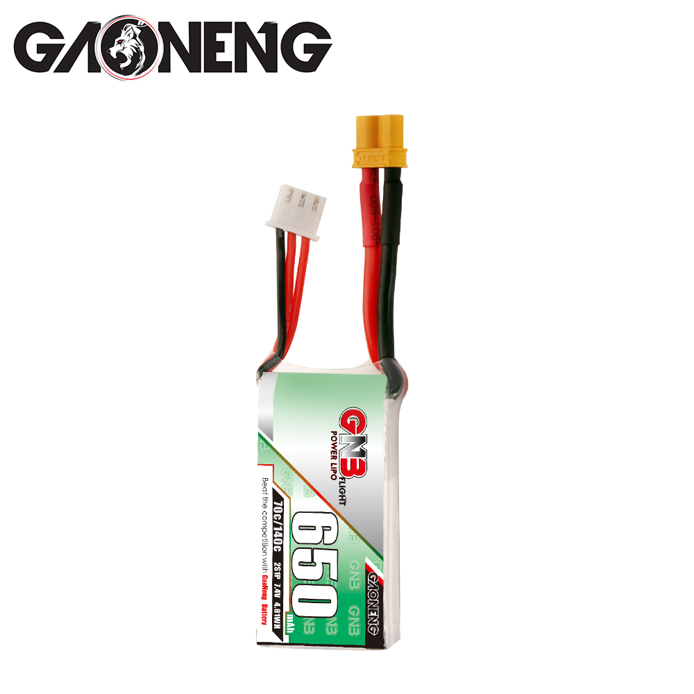4PCS - GAONENG GNB 2S 7.4V 650mAh 70C XT30 LiPo Battery