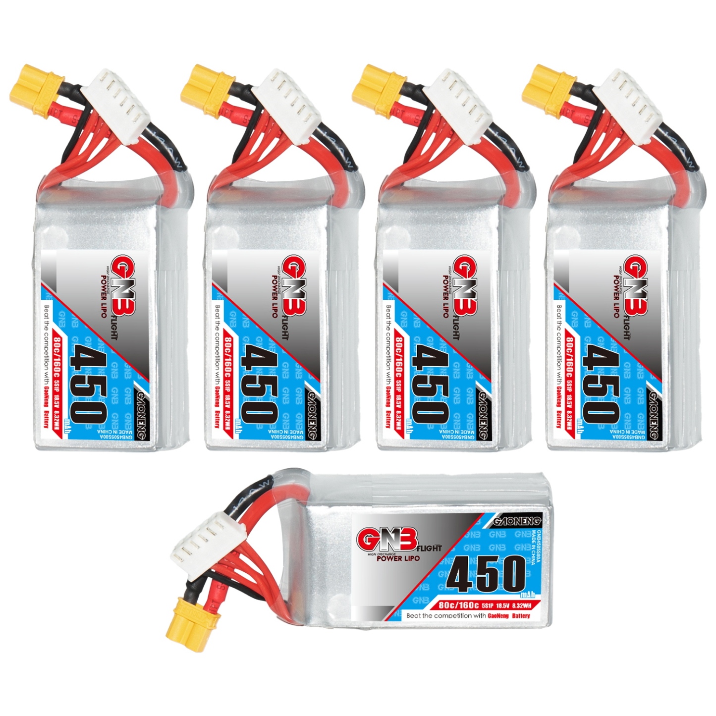 GAONENG GNB 5S 18.5V 450mAh 80C XT30 LiPo Battery Square Type