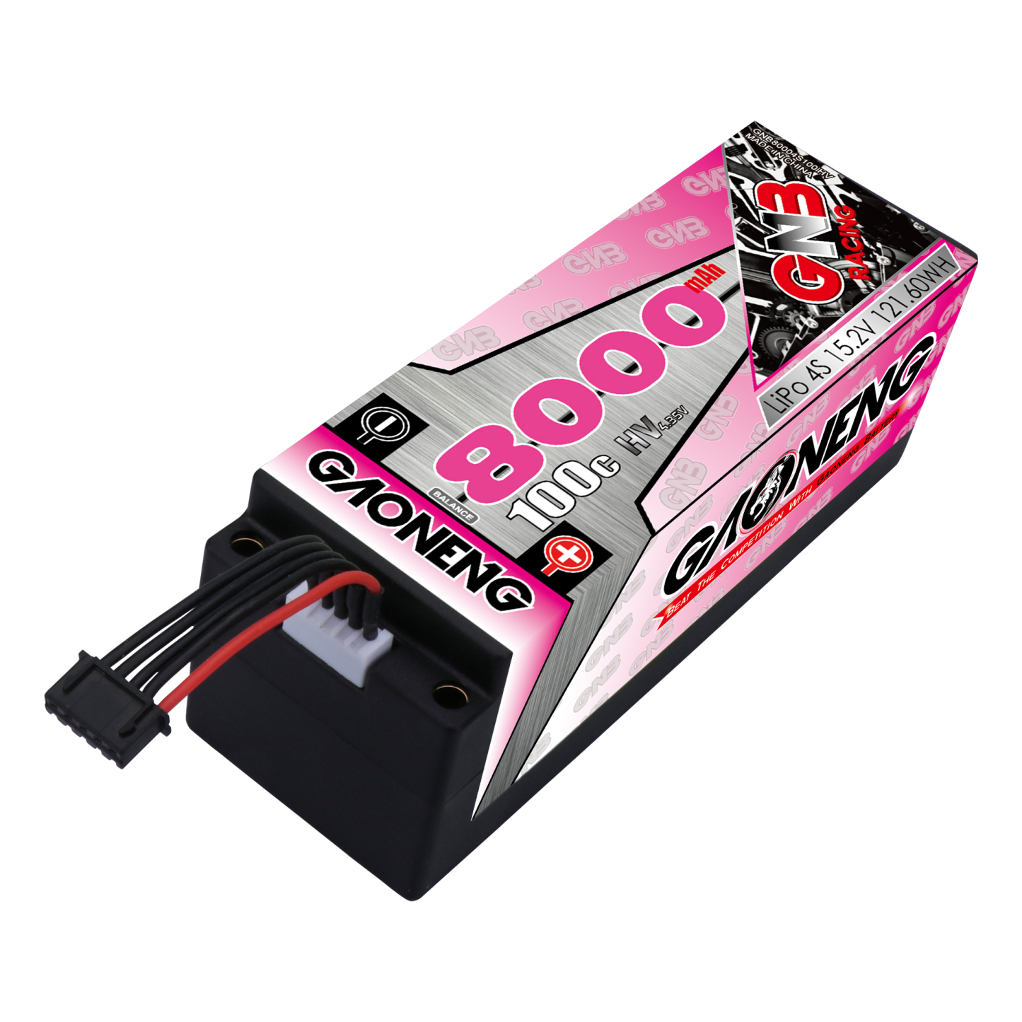 GAONENG GNB LiHV 4S 15.2V 8000mAh 100C 5mm Bullet Hard Case LiPo Battery