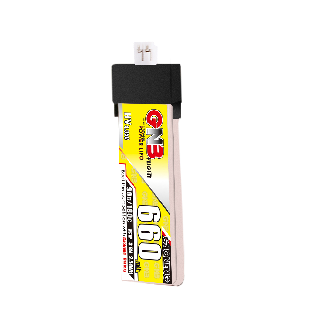 4PCS - GAONENG GNB LiHV 1S 3.8V 660mAh 90C PH2.0 Plastic Head LiPo Battery