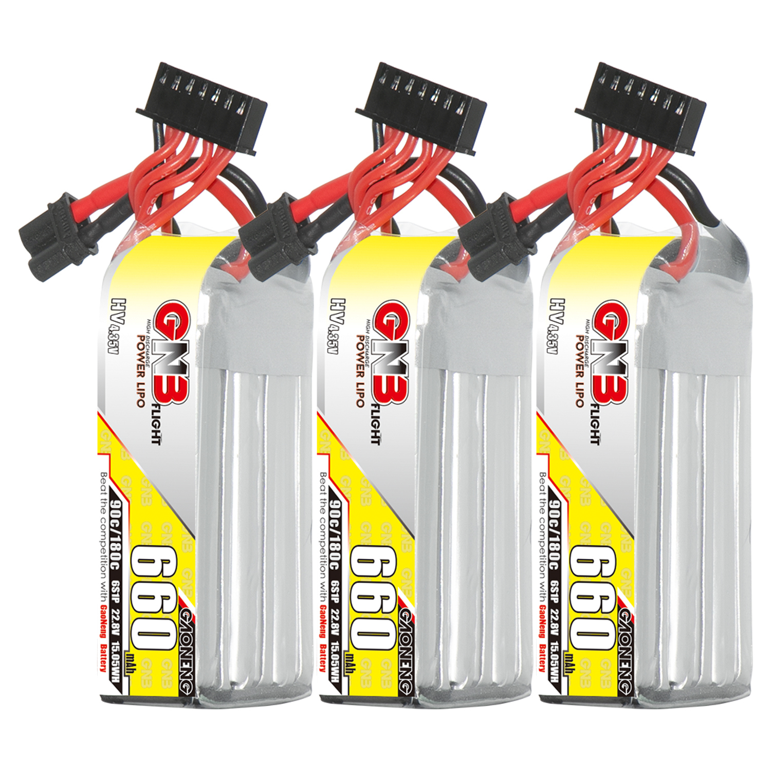 GAONENG GNB LiHV 6S 22.8V 660mAh 90C XT30 LiPo Battery Long Type