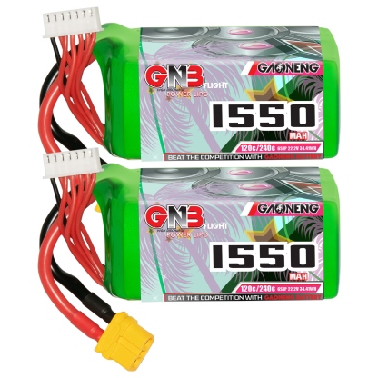 2PCS - GAONENG GNB 6S 22.2V 1550mAh 120C XT60 LiPo Battery