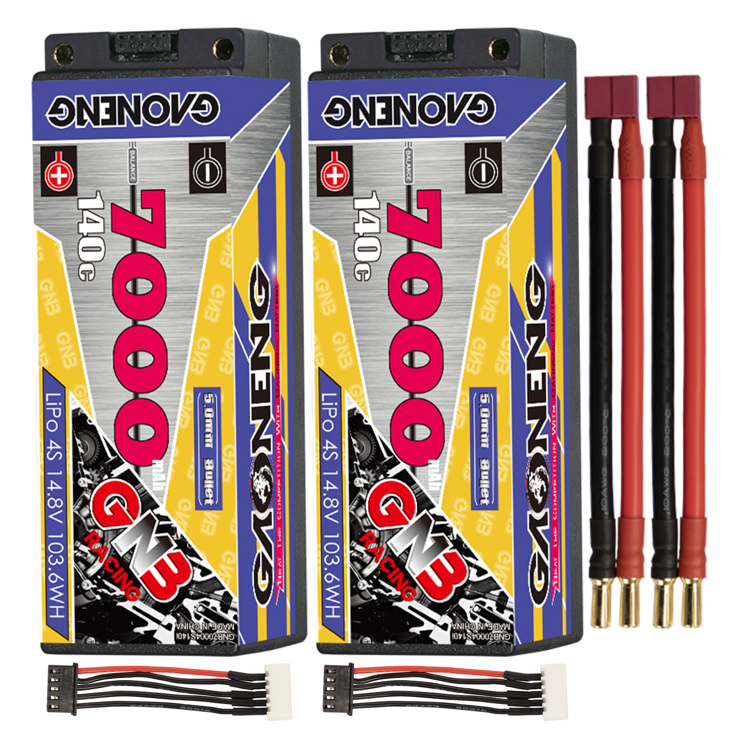 GAONENG GNB 4S 14.8V 7000mAh 140C 5mm Bullet Hard Case LiPo Battery