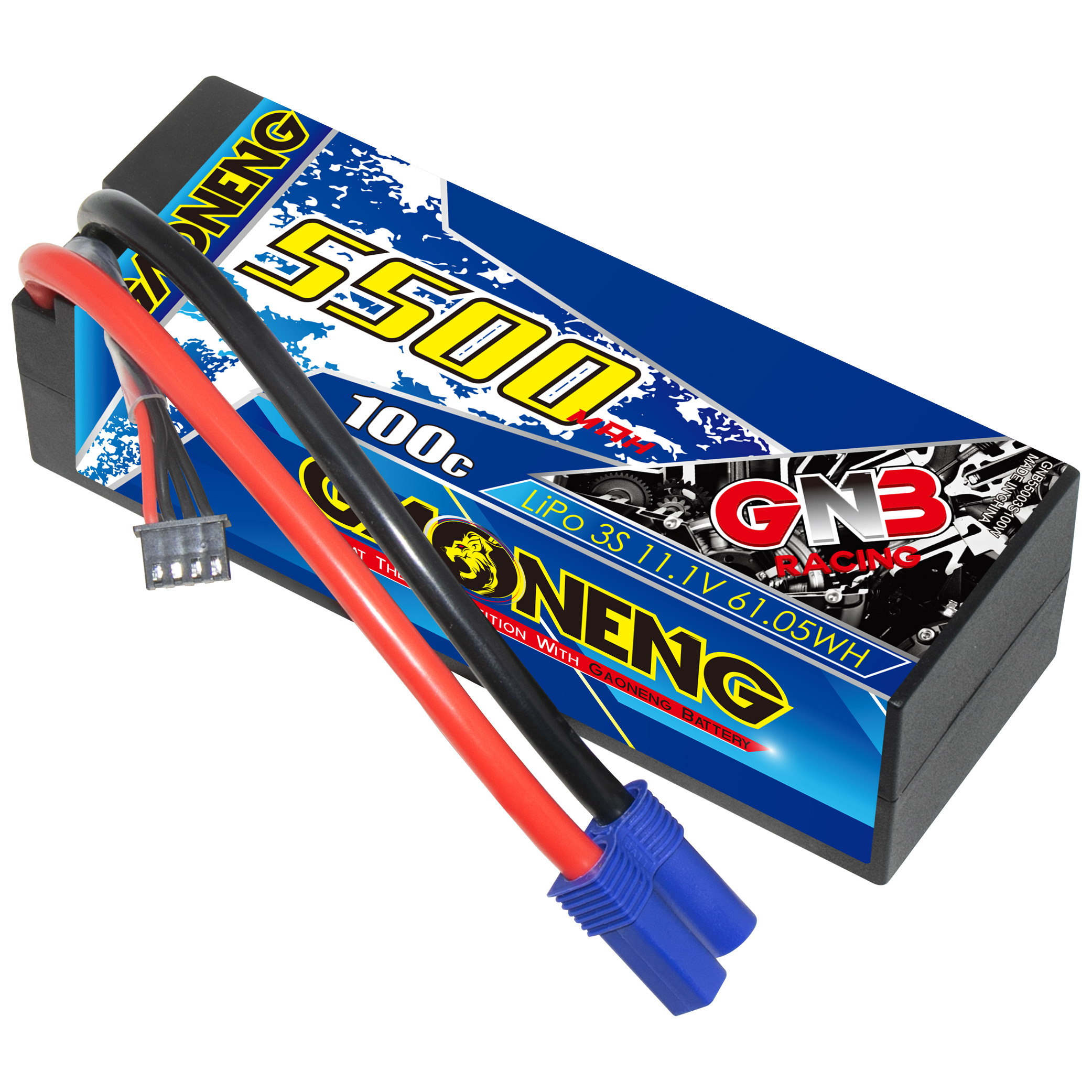 GAONENG GNB 3S 11.1V 5500mAh 100C Cabled Hard Case LiPo Battery EC5