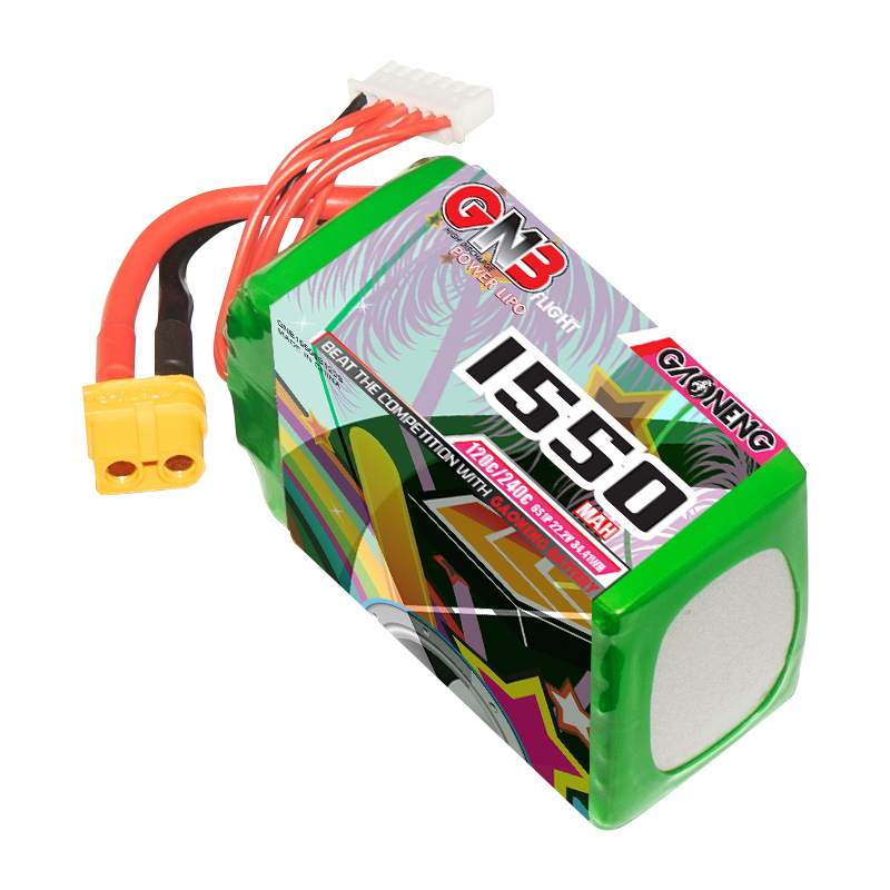 2PCS - GAONENG GNB 6S 22.2V 1550mAh 120C XT60 LiPo Battery