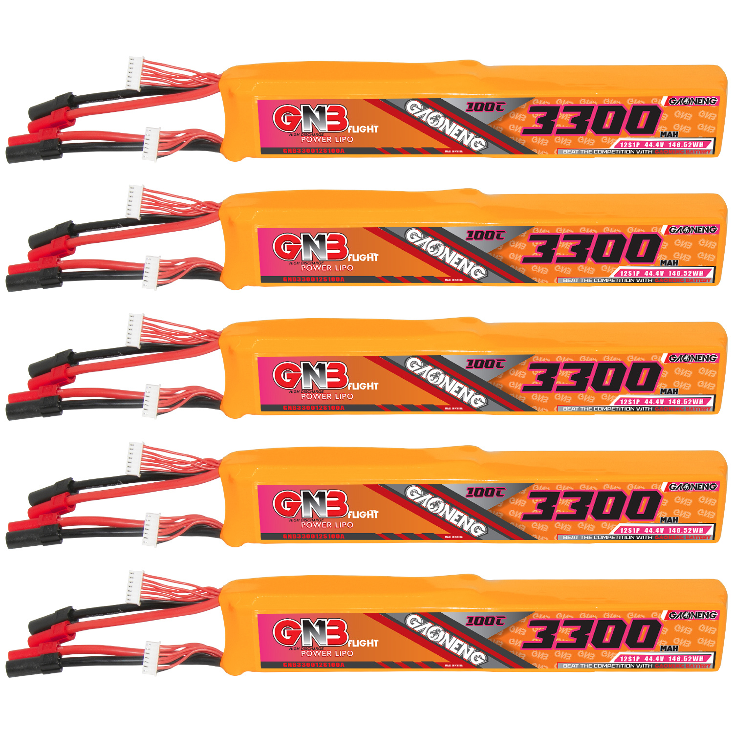GAONENG GNB 12S 44.4V 3300mAh 100C LiPo Battery XT150