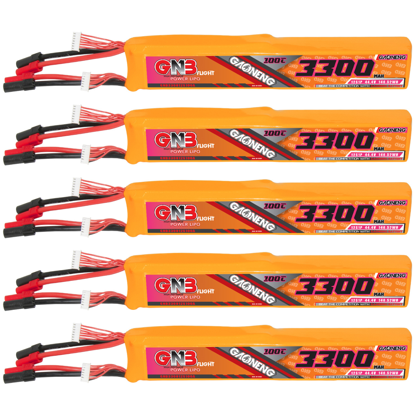 GAONENG GNB 12S 44.4V 3300mAh 100C LiPo Battery XT150