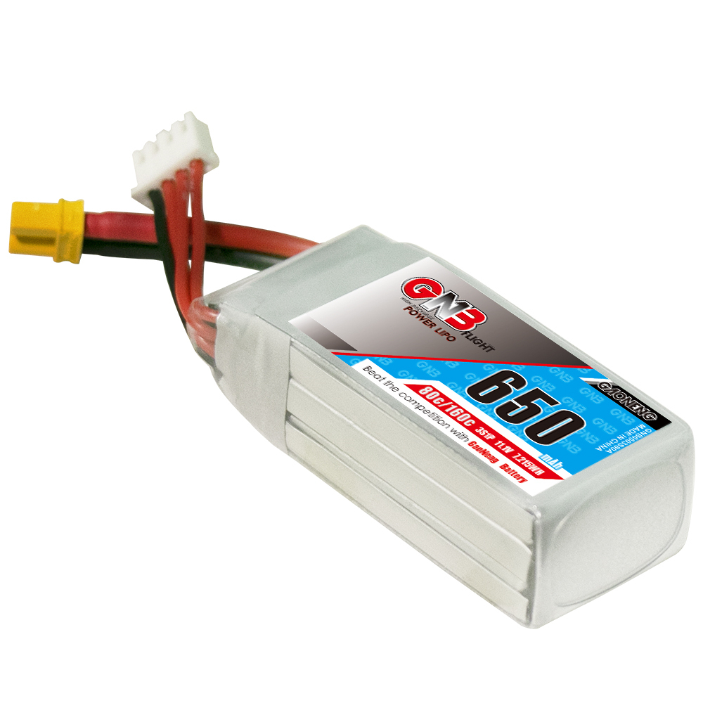 2PCS - GAONENG GNB 3S 11.1V 650mAh 80C XT30 LiPo Battery