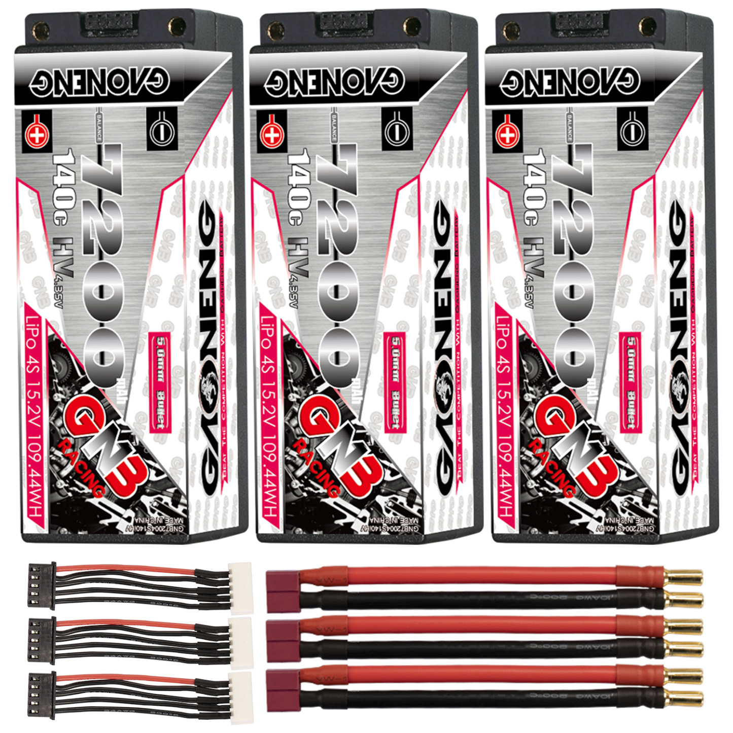 GAONENG GNB LiHV 4S 15.2V 7200mAh 140C 5mm Bullet Hard Case LiPo Battery
