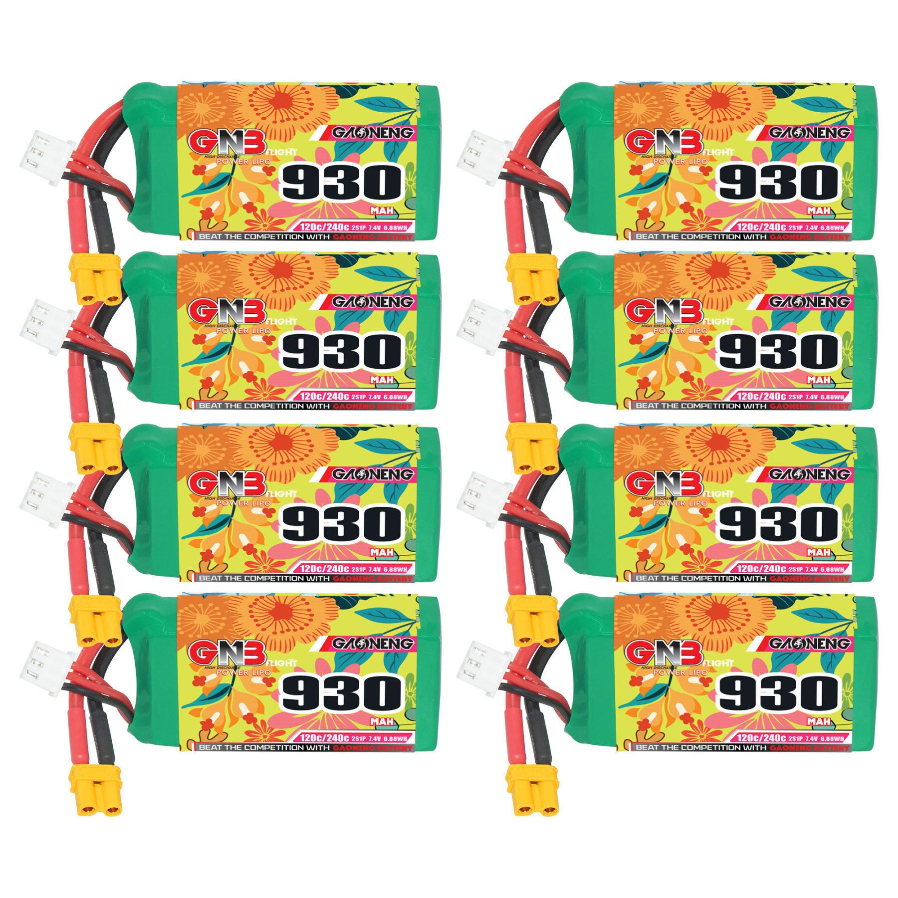 GAONENG GNB 2S 7.4V 930mAh 120C XT30 LiPo Battery