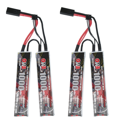 2PCS - GAONENG GNB 2S 7.4V 1000mAh 30C Mini Tamiya 2cells LiPo Battery for AirSoft