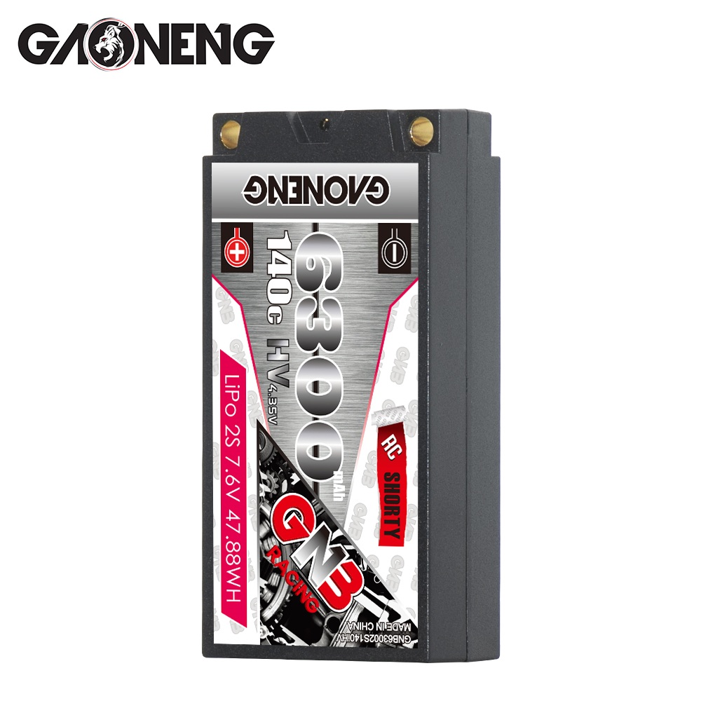 1PCS - GAONENG GNB LiHV 2S 7.6V 6300mAh 140C Shorty Hard Case LiPo Battery XT60