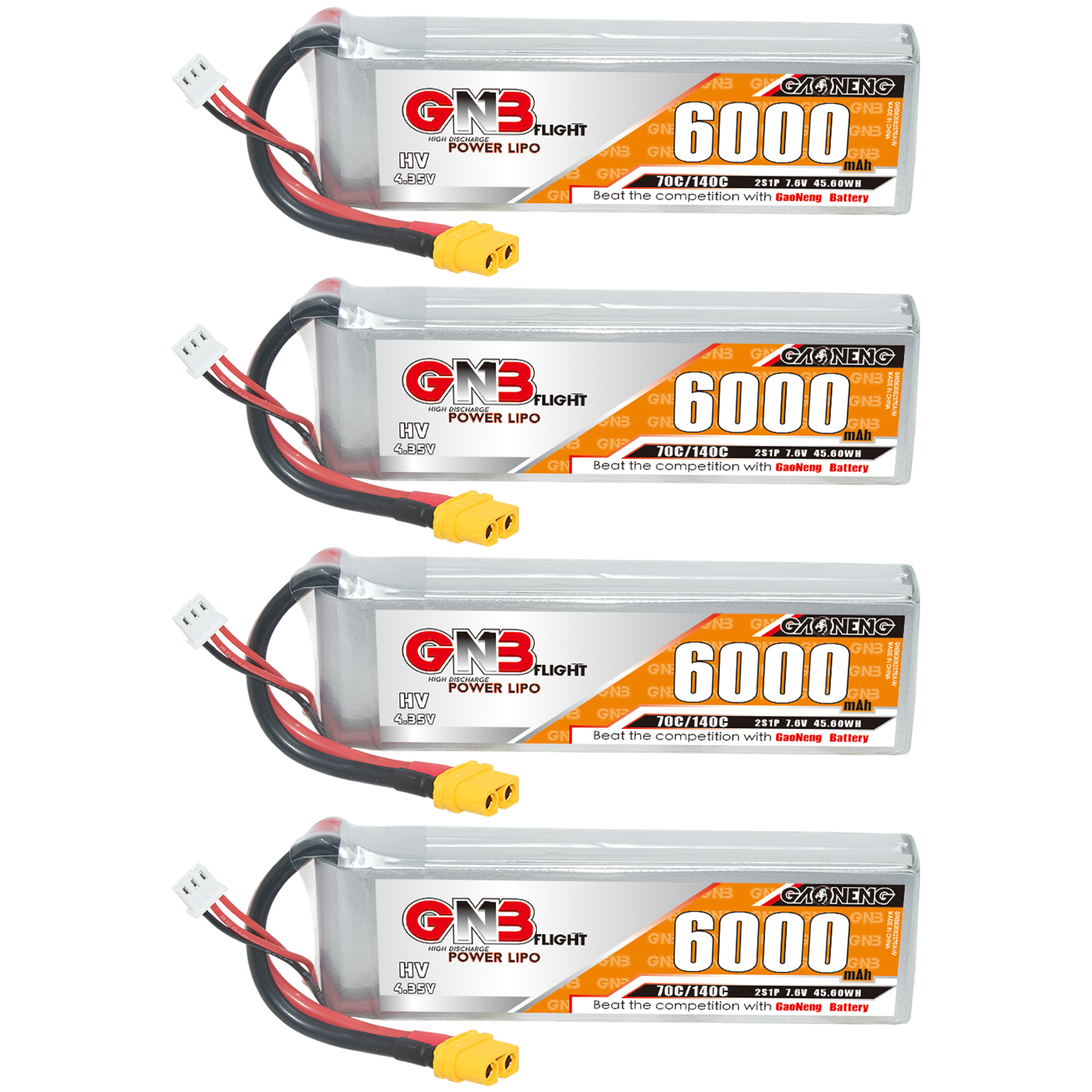 GAONENG GNB HV 2S 7.6V 6000mAh 70C LiPo Battery XT60