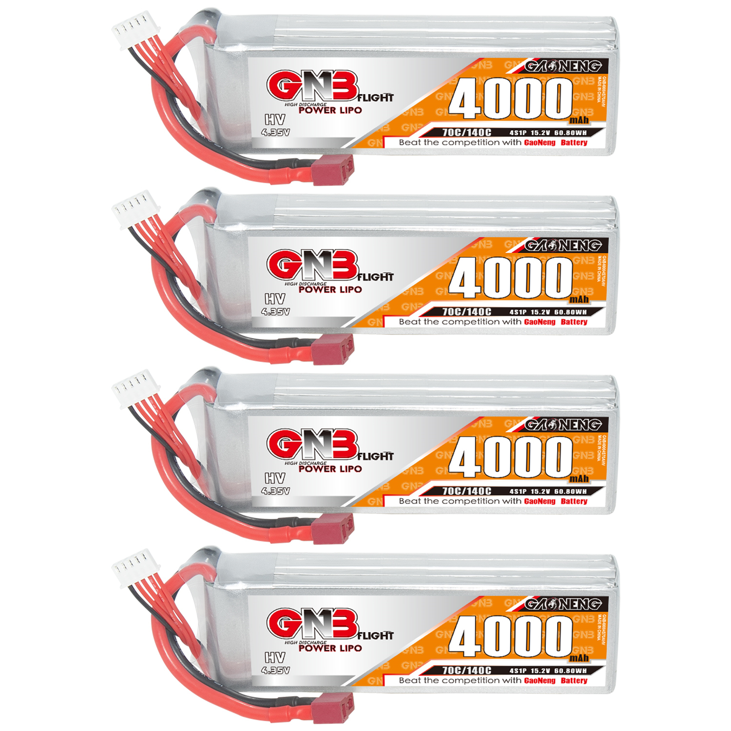 GAONENG GNB LiHV 4S 15.2V 4000mAh 70C LiPo Battery T-PLUG