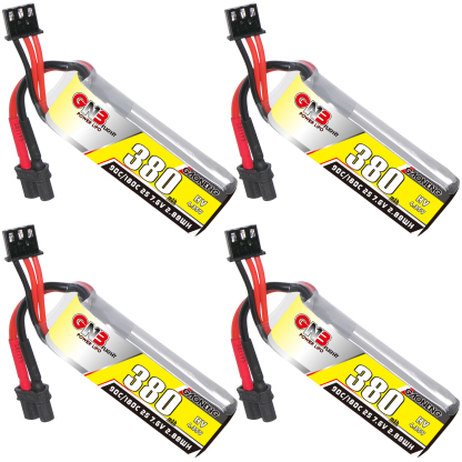 4PCS - GAONENG GNB LiHV 2S 7.6V 380mAh 90C XT30 LiPo Battery