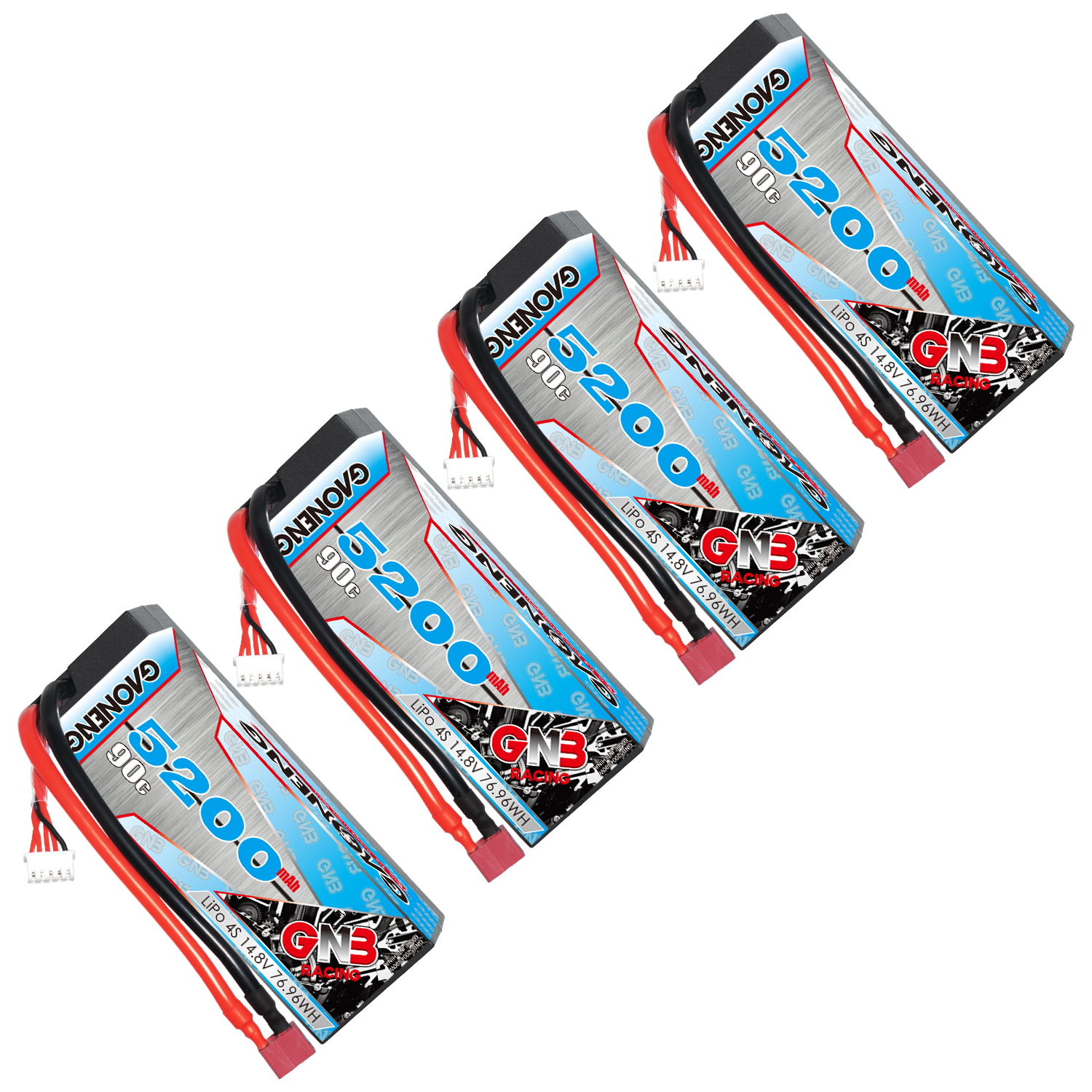 GAONENG GNB 4S 14.8V 5200mAh 90C Cabled Hard Case LiPo Battery T-PLUG