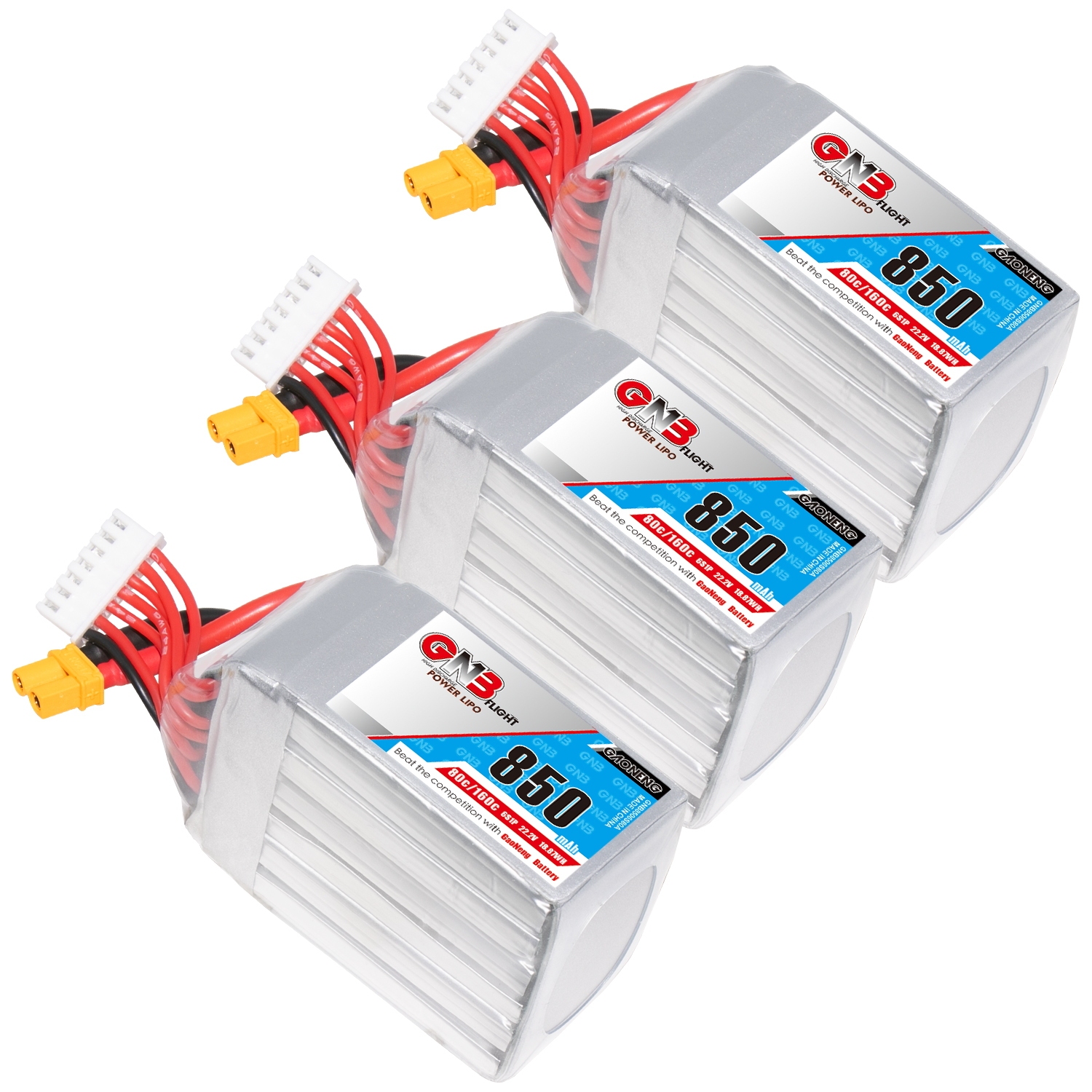 GAONENG GNB 6S 22.2V 850mAh 80C XT30 Connector LiPo Battery
