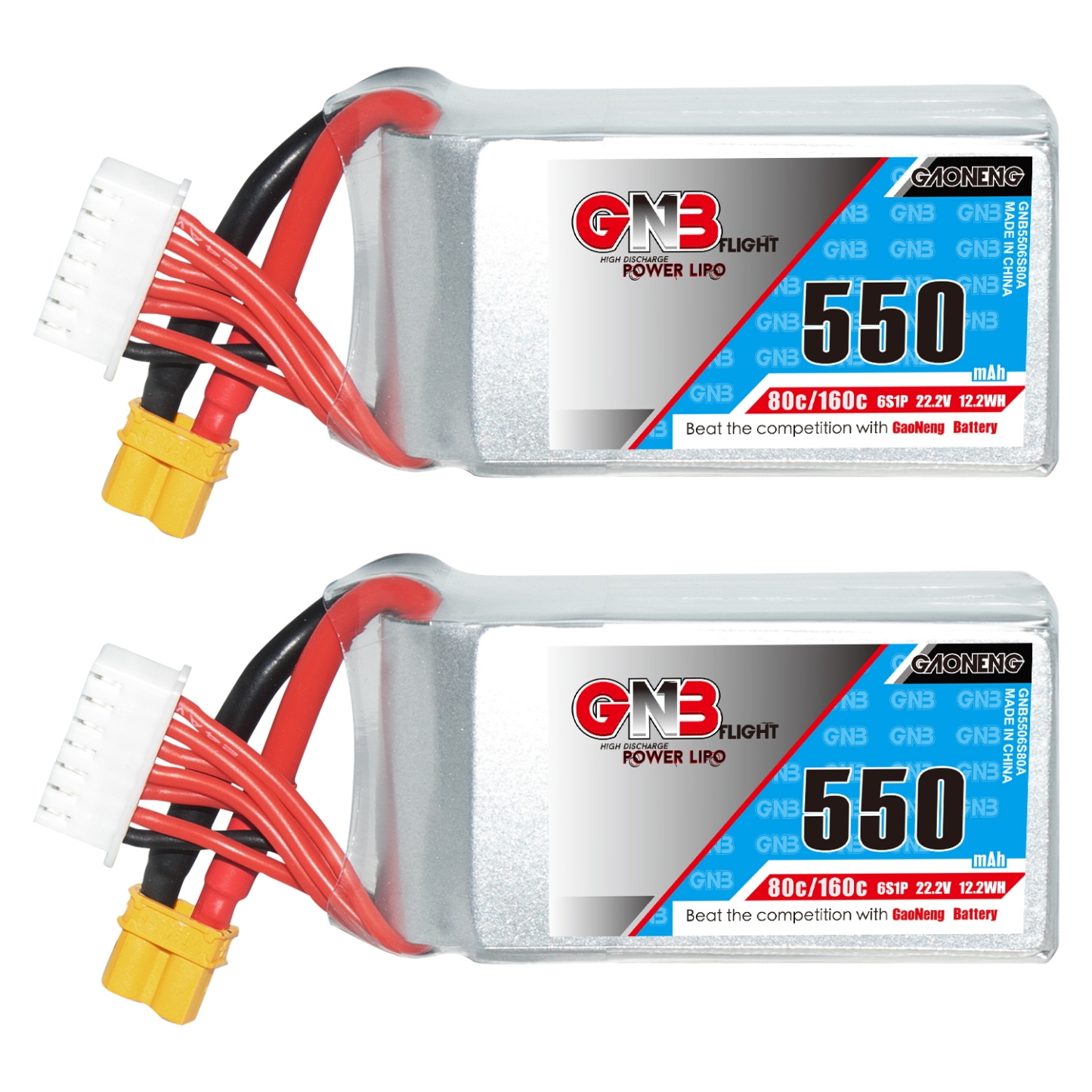 GAONENG GNB 6S 22.2V 550mAh 80C XT30 LiPo Battery