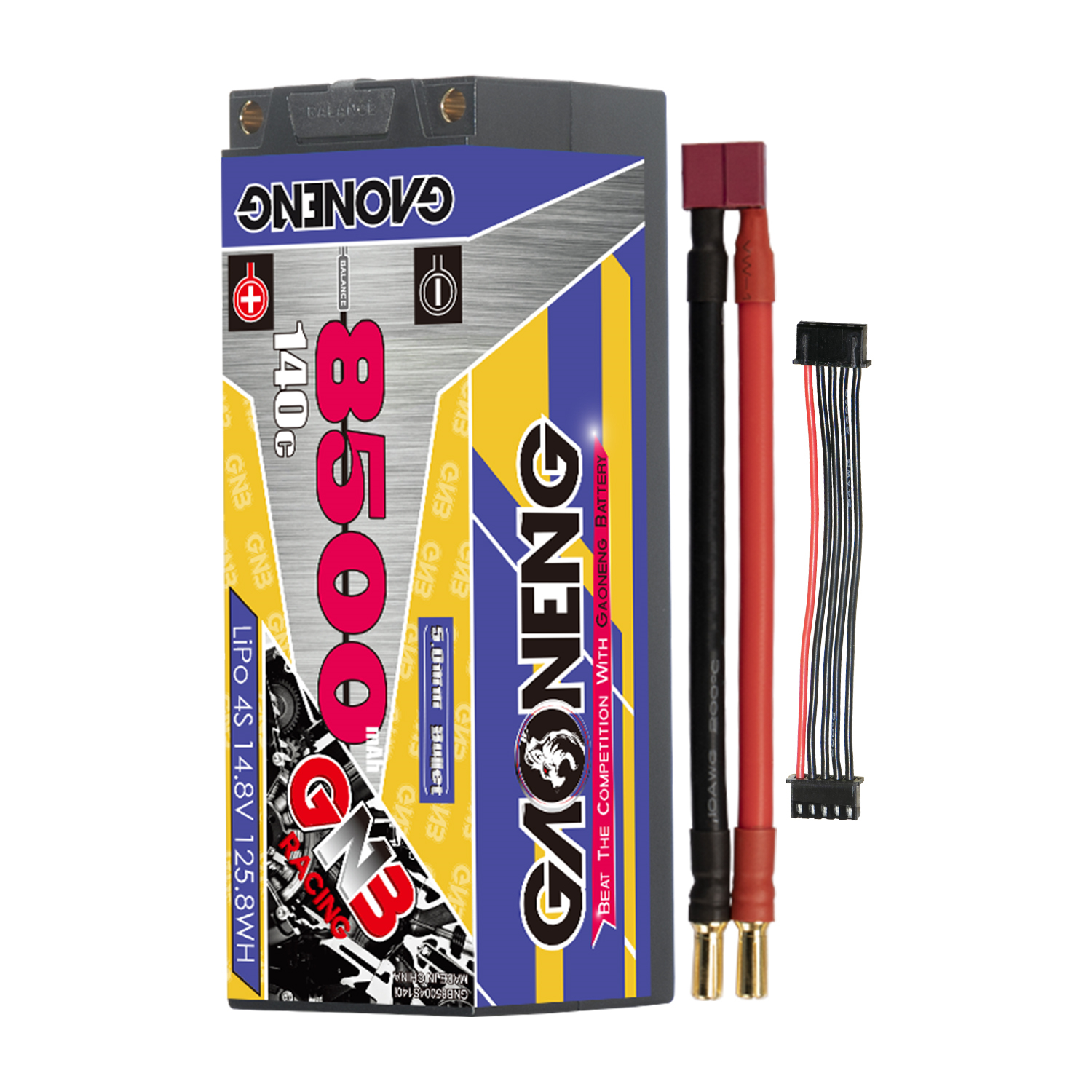 GAONENG GNB 4S 14.8V 8500mAh 140C 5mm Bullet Hard Case LiPo Battery