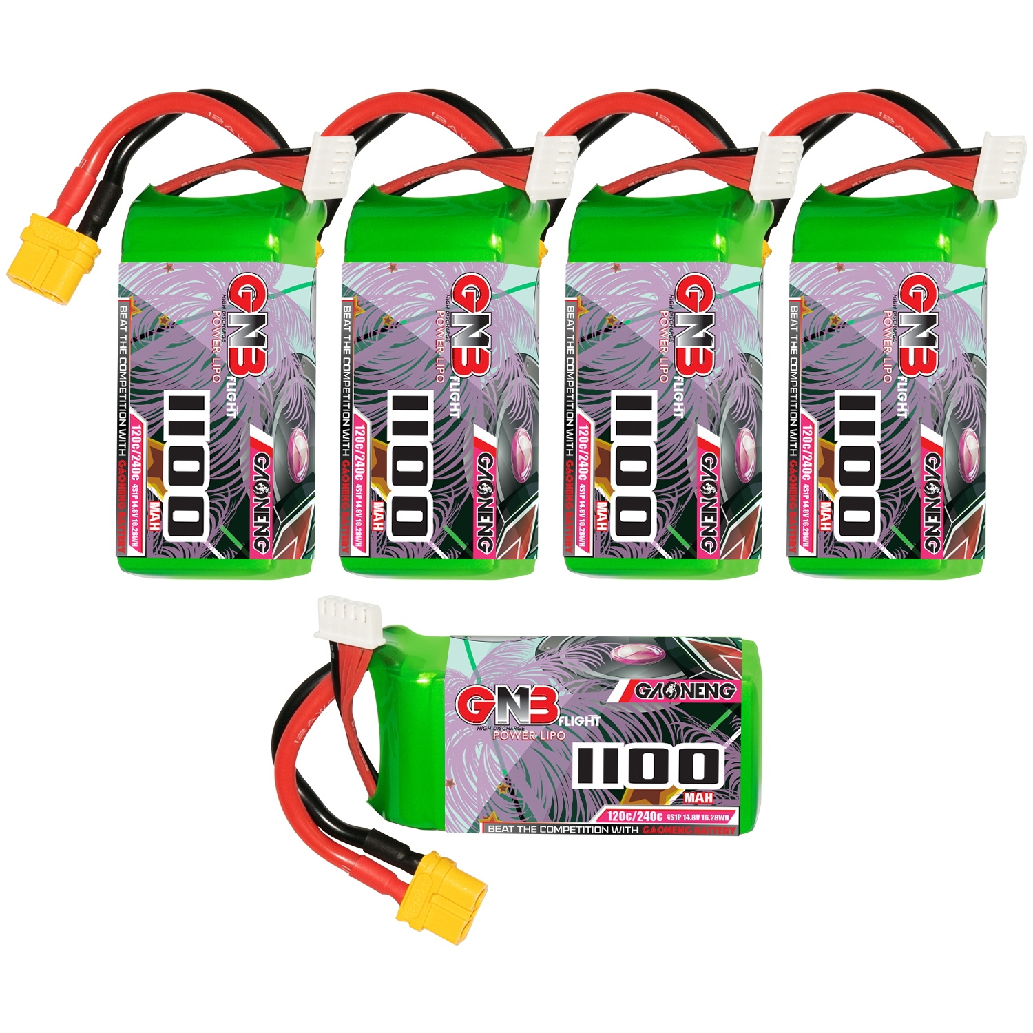GAONENG GNB 6S 22.2V 1100mAh 120C XT60 LiPo Battery