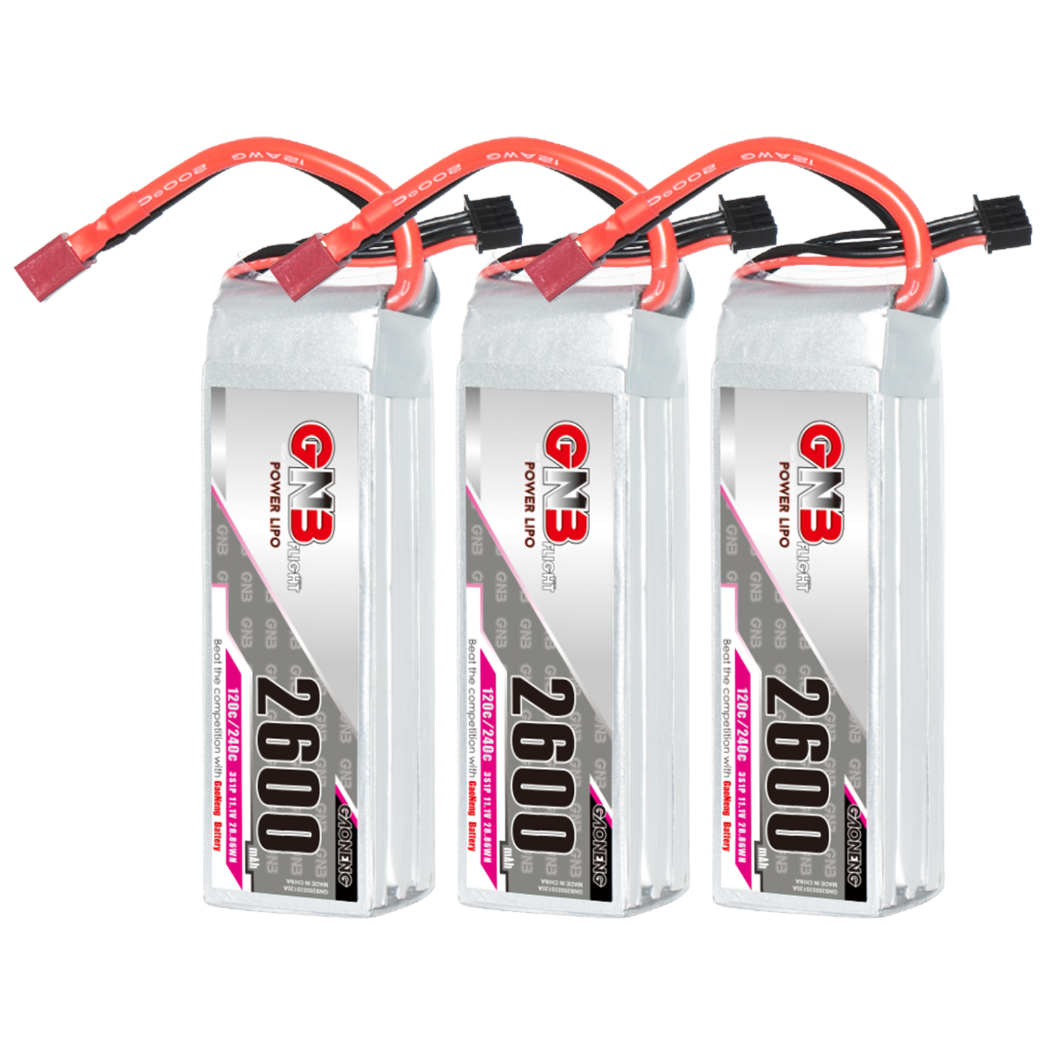 GAONENG GNB 3S 11.1V 2600mAh 120C LiPo Battery T-PLUG