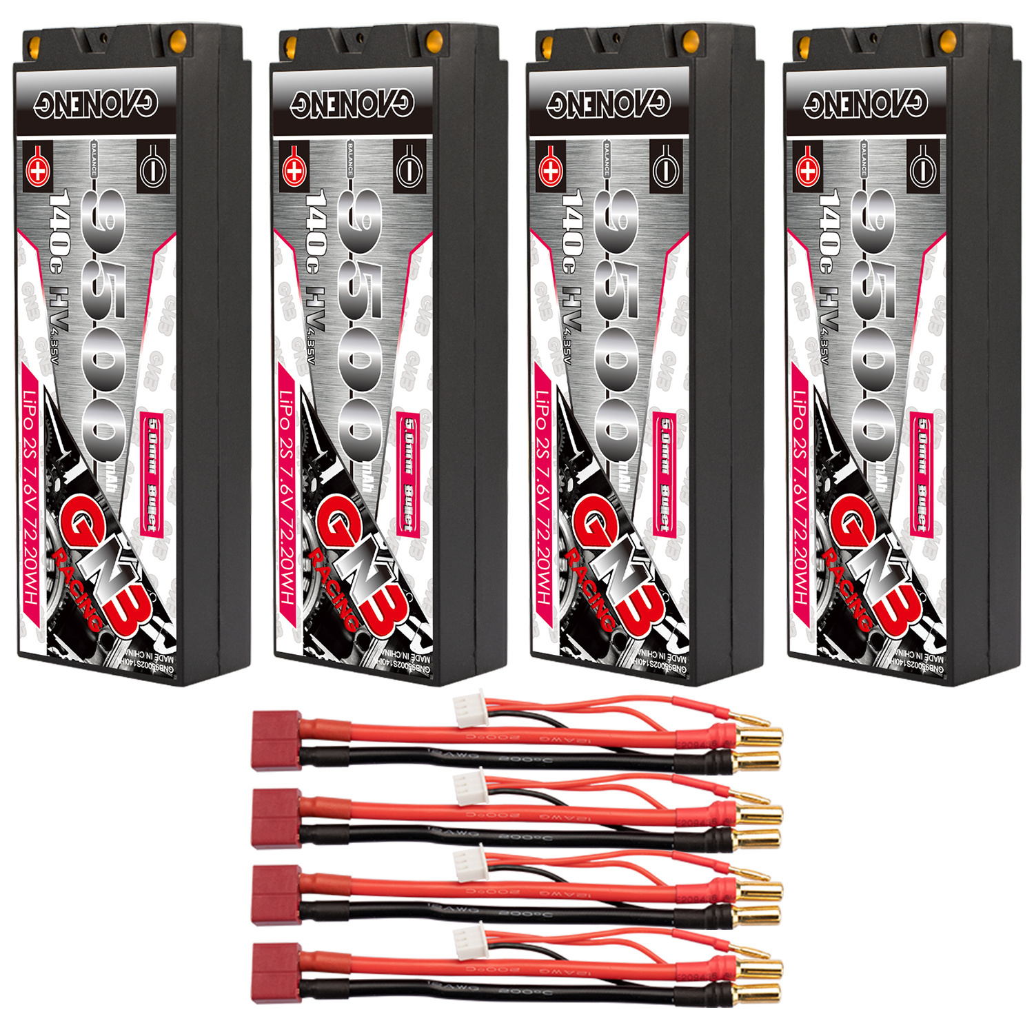 GAONENG GNB LiHV 2S 7.6V 9500mAh 140C Hard Case LiPo Battery