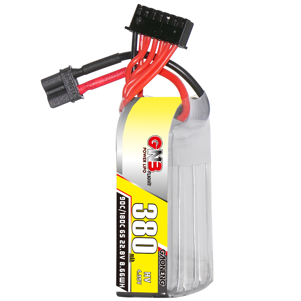 2PCS - GAONENG GNB LiHV 6S 22.8V 380mAh 90C XT30 LiPo Battery