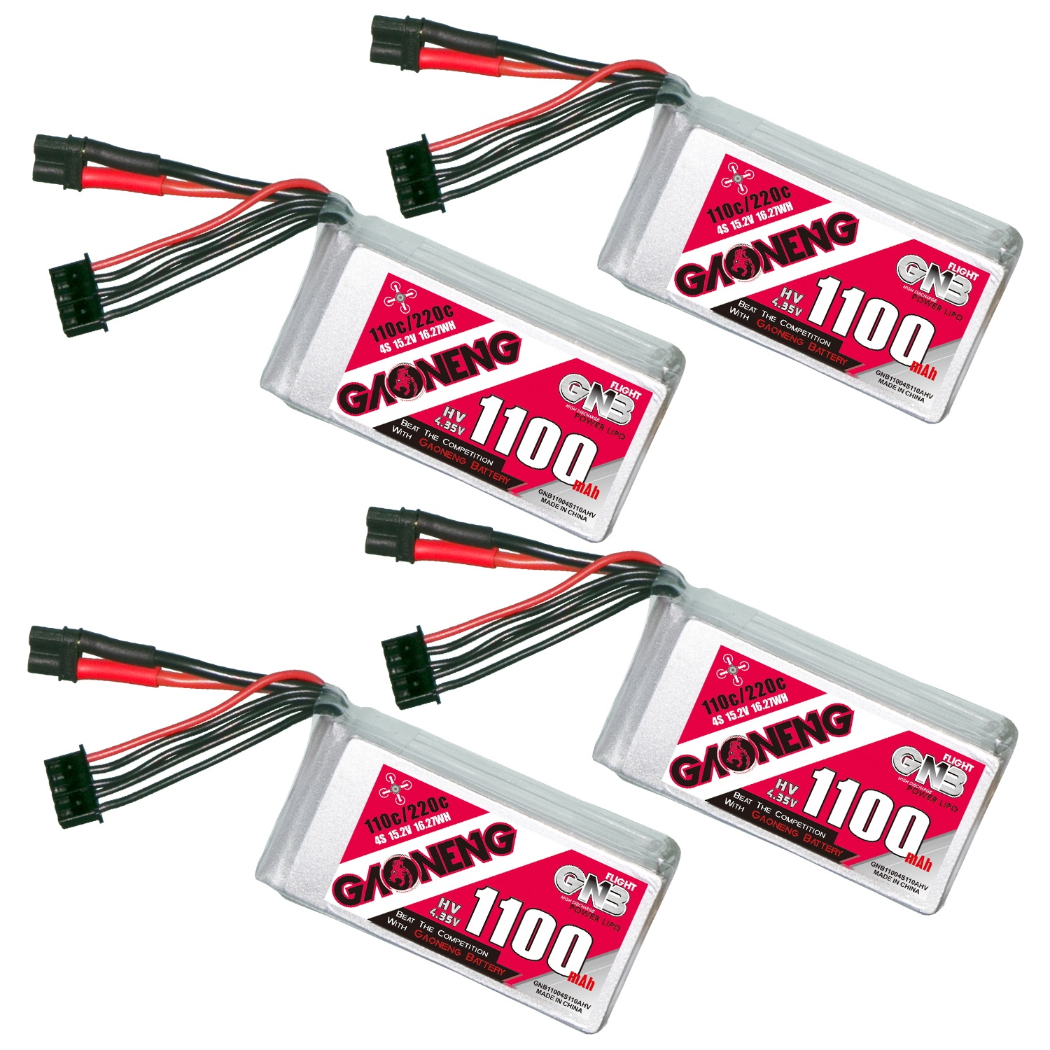 GAONENG GNB LiHV 4S 15.2V 1100mAh 110C XT30 LiPo Battery