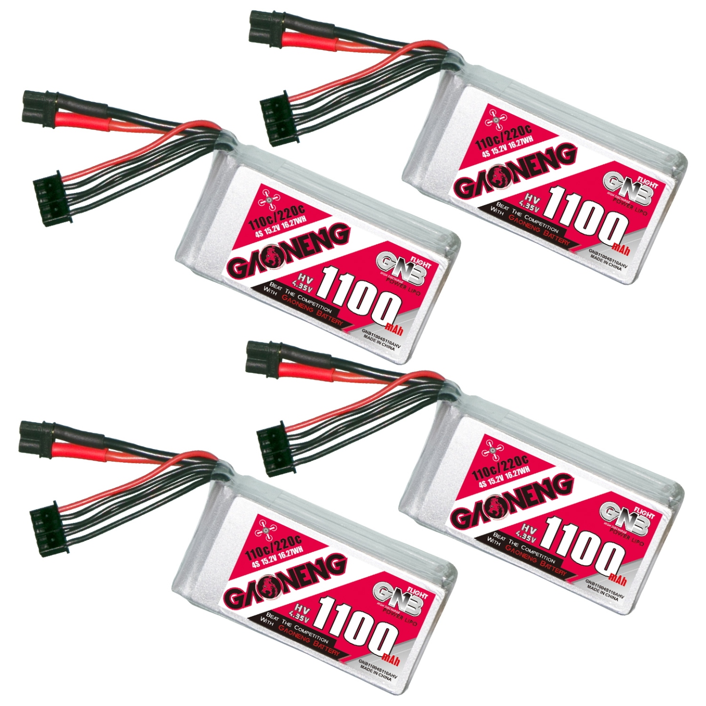 GAONENG GNB LiHV 4S 15.2V 1100mAh 110C XT30 LiPo Battery