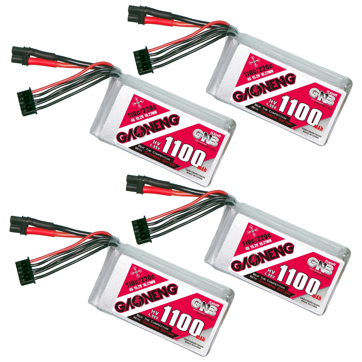 GAONENG GNB LiHV 4S 15.2V 1100mAh 110C XT30 LiPo Battery