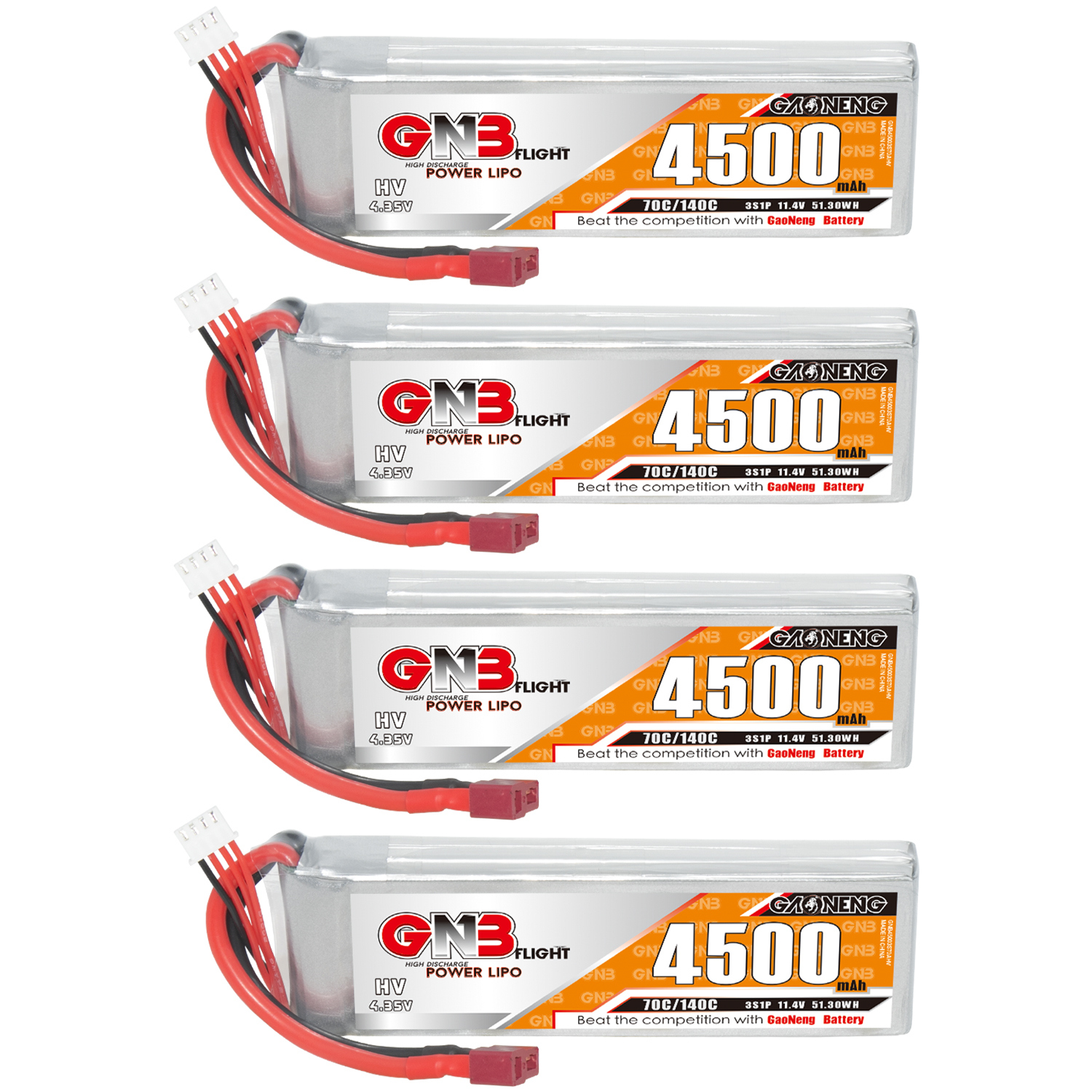 GAONENG GNB LiHV 3S 11.4V 4500mAh 70C LiPo Battery T-PLUG