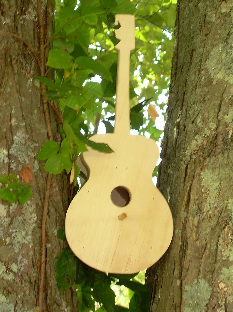 Guitar banjo mandolin fiddle bass Instrument Bird House; Gifts for Musicians; Any Occasion Anniversary Birthday Mom Dad or Grandparent Gift