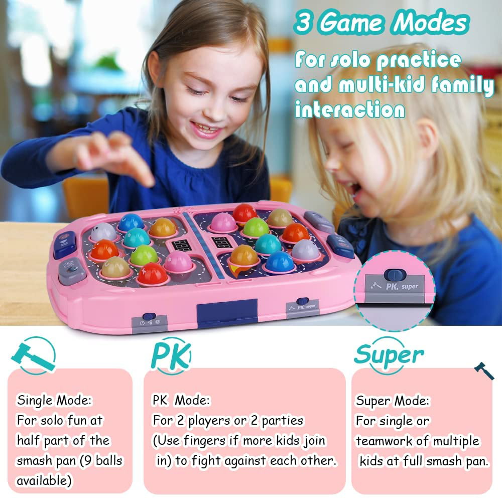 Whack A Mole Game,Toys for 3-12 Year Old Boys and Girls, Whack A Mole Game for Toddlers, Pounding Gifts for 3 4 5 6 7 8+ Kids, Interactive Educational Toys with Sound and Light, PK Mode with 2 Hammers