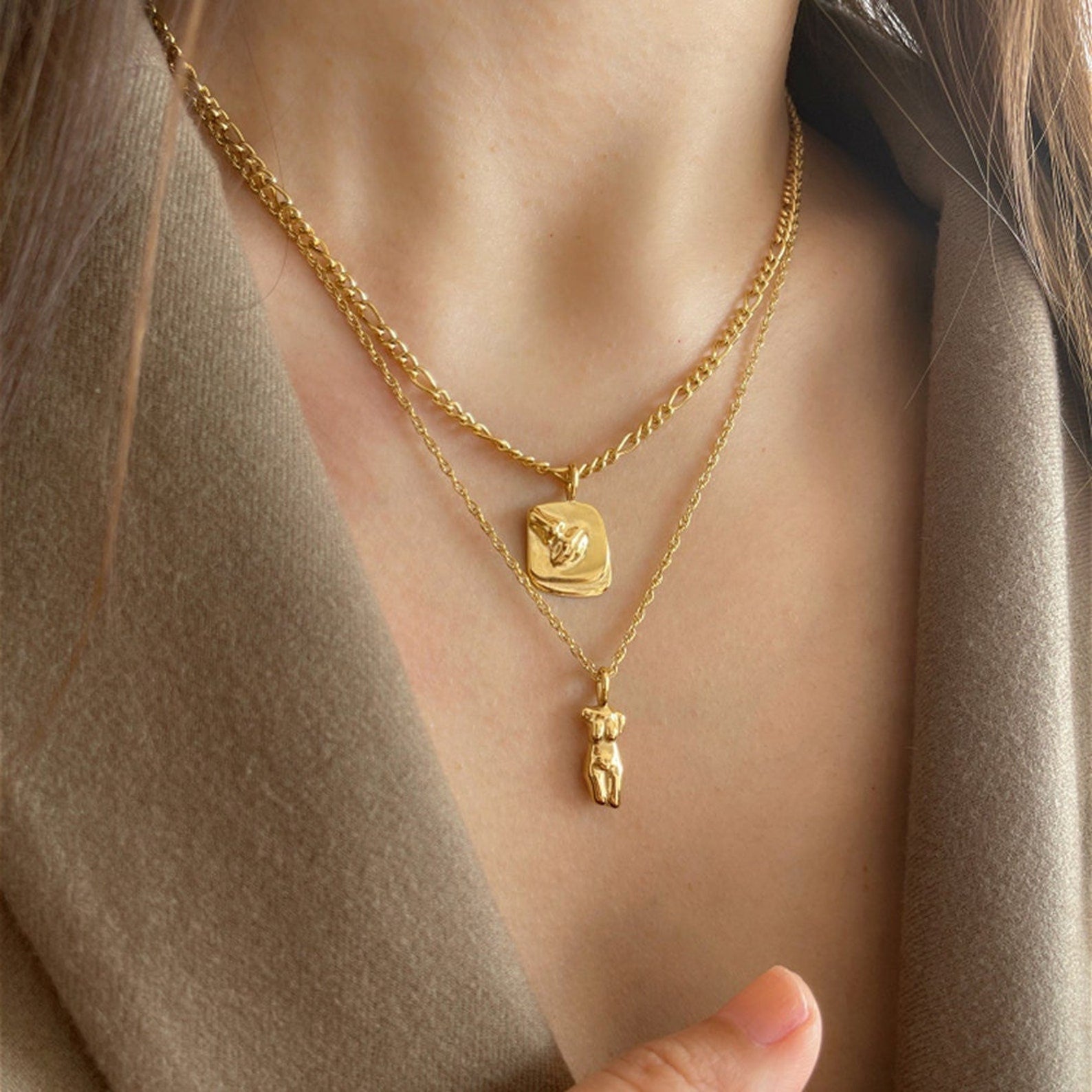 3D Three-Dimensional Half Face Necklace
