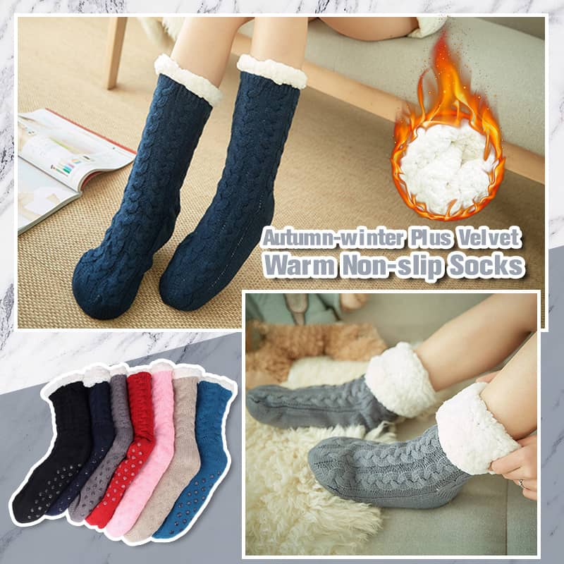 Autumn-winter Plus Velvet Warm Non-slip Socks