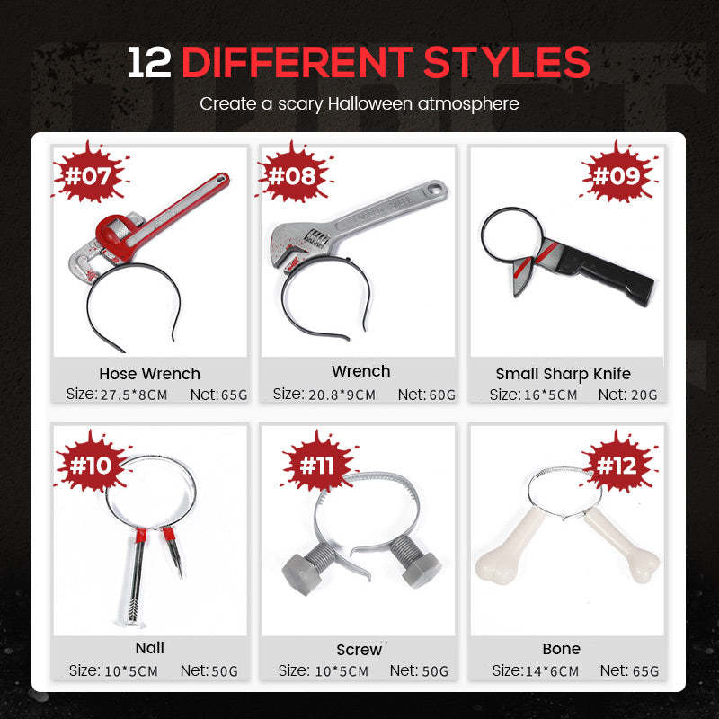 Pousbo® Halloween Through Head Knife Headbands