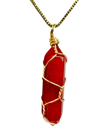 RED CRYSTAL STONE NECKLACE