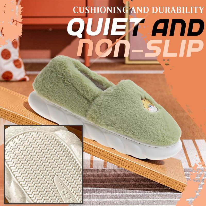 Thick Bottom Plus Velvet Cotton Slippers